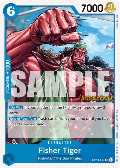 Fisher Tiger #OP14-054 The Azure Sea's Seven Release Event Cards