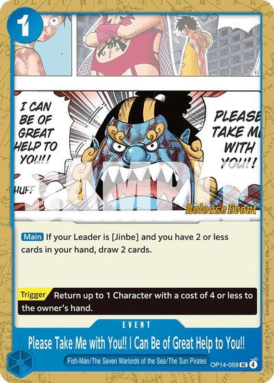 Please Take Me with You!! I Can Be of Great Help to You!! #OP14-059 The Azure Sea's Seven Release Event Cards