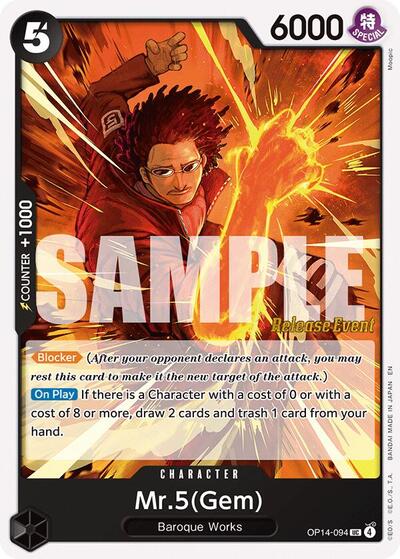 Mr.5(Gem) #OP14-094 The Azure Sea's Seven Release Event Cards