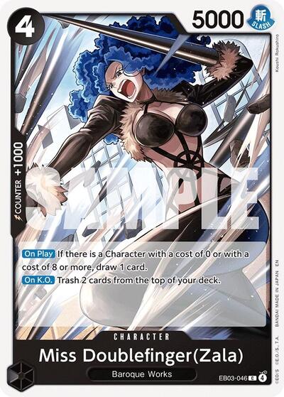 Miss Doublefinger(Zala) #EB03-046 Extra Booster: One Piece Heroines Edition