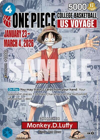 Monkey.D.Luffy (College Basketball US Voyage) #P-055 One Piece Promotion Cards