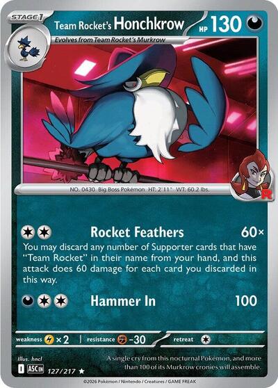 Team Rocket's Honchkrow #127 Ascended Heroes