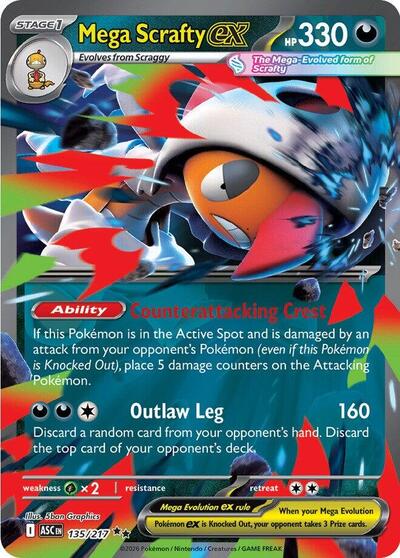Mega Scrafty ex #135 Ascended Heroes