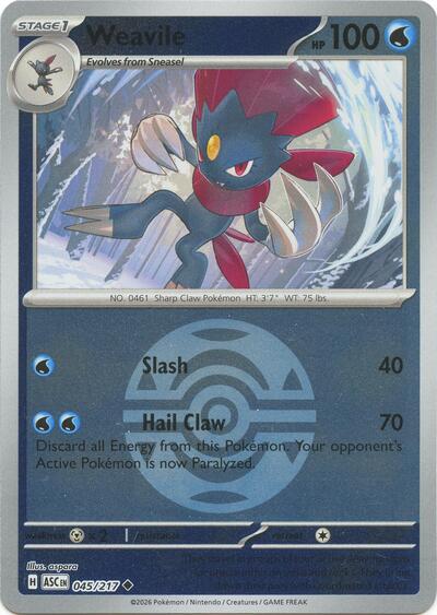 Weavile #45 Ascended Heroes