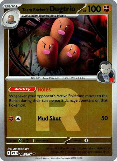 Team Rocket's Dugtrio #101 Ascended Heroes