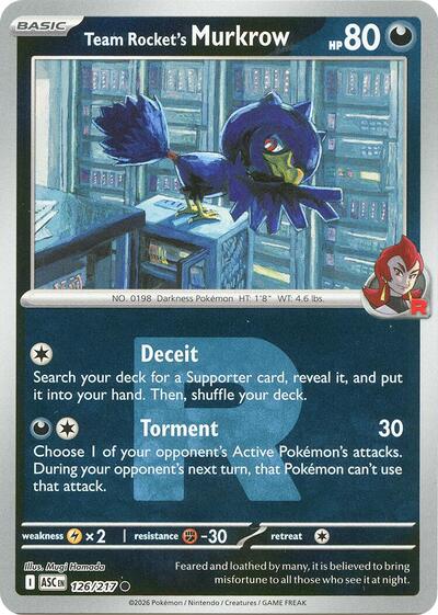 Team Rocket's Murkrow #126 Ascended Heroes