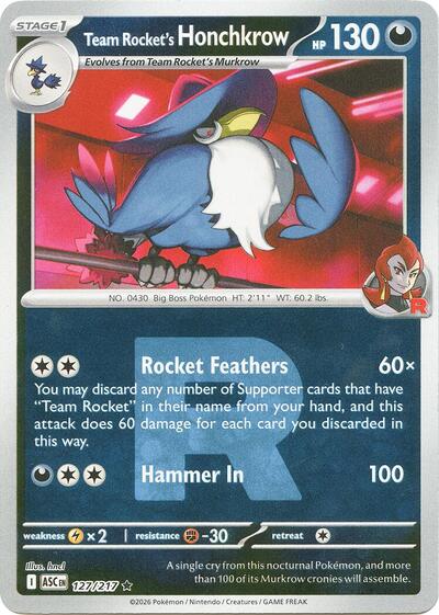 Team Rocket's Honchkrow #127 Ascended Heroes