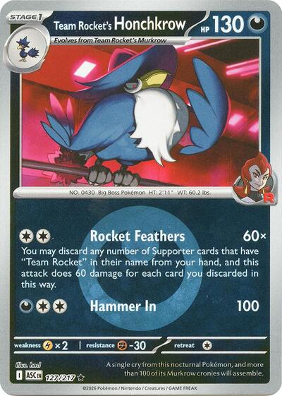 Team Rocket's Honchkrow #127 Ascended Heroes