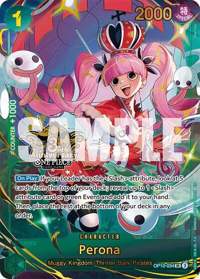 Perona (Japanese Version 3rd Anniversary Set) #OP12-034 One Piece Promotion Cards