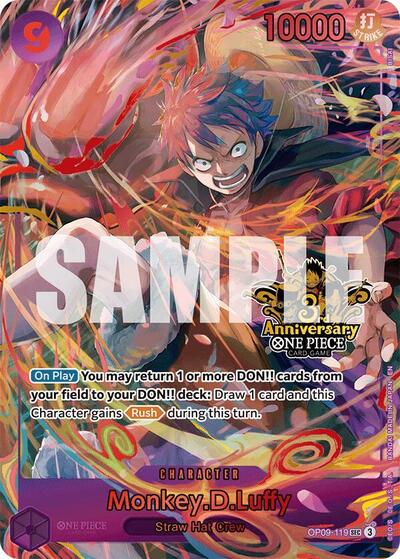 Monkey.D.Luffy (Japanese Version 3rd Anniversary Set) #OP09-119 One Piece Promotion Cards