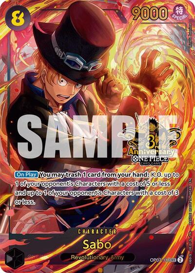 Sabo (Japanese Version 3rd Anniversary Set) #OP07-118 One Piece Promotion Cards