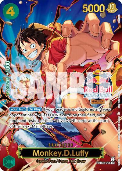 Monkey.D.Luffy (Red Bull Double Don!!) (Winner) (Textured) #PRB02-005 One Piece Promotion Cards