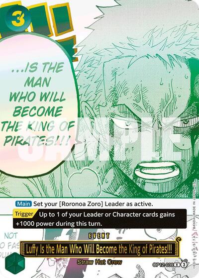 Luffy Is the Man Who Will Become the King of Pirates!!! (Japanese Version 3rd Anniversary Set) #OP12-039 One Piece Promotion Cards