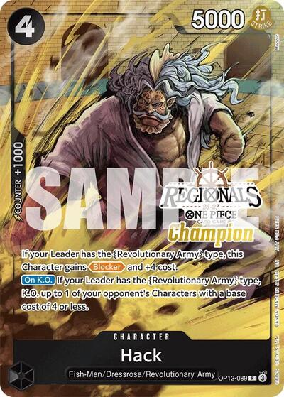 Hack (Regionals Champion Card Set 26-27) #OP12-089 One Piece Promotion Cards