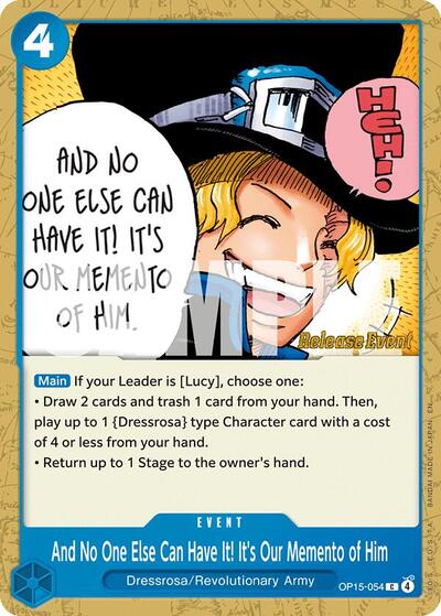And No One Else Can Have It! It's Our Memento of Him #OP15-054 Adventure on Kami's Island Release Event Cards