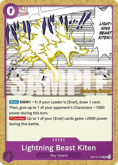 Lightning Beast Kiten #OP15-076 Adventure on Kami's Island Release Event Cards