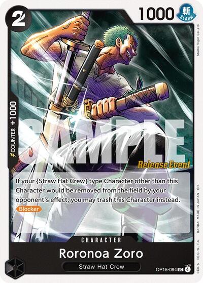 Roronoa Zoro (OP15-094) #OP15-094 Adventure on Kami's Island Release Event Cards