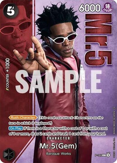 Mr.5 (Gem) - P-149 (Premium Card Collection -Live Action Edition Vol.2 Baroque Works-) #P-149 One Piece Promotion Cards