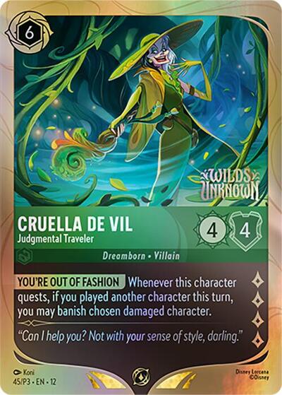 Cruella De Vil - Judgmental Traveler #45 Disney Lorcana Promo Cards