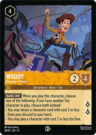 Woody - Helping a Friend #60 Disney Lorcana Promo Cards
