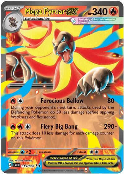 Mega Pyroar ex #15 Chaos Rising