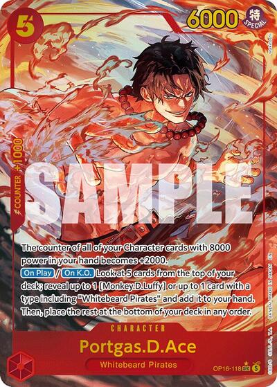 Portgas.D.Ace (Alternate Art) #OP16-118 The Time of Battle
