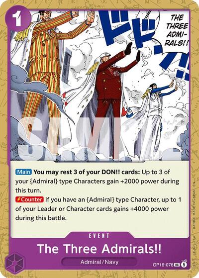 The Three Admirals!! #OP16-076 The Time of Battle
