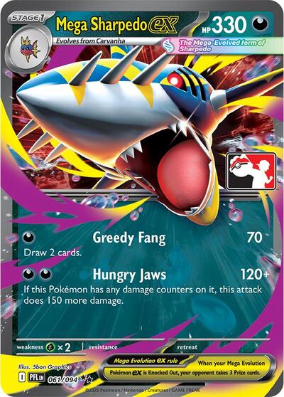 Mega Sharpedo ex #61 Prize Pack Series Cards