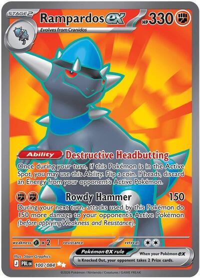 Rampardos ex #100 Pitch Black