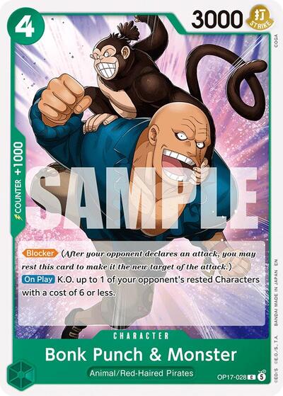 Bonk Punch & Monster #OP17-028 The World's Strongest Warriors