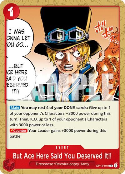 But Ace Here Said You Deserved It!! #OP13-019 Starter Deck 35: RED/BLACK Sabo