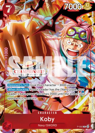 Koby (CS 26-27 Event Pack Finalist Ver.) #P-092 One Piece Promotion Cards