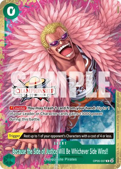 Because the Side of Justice Will Be Whichever Side Wins!! (CS 26-27 Celebration Pack) #OP05-037 One Piece Promotion Cards