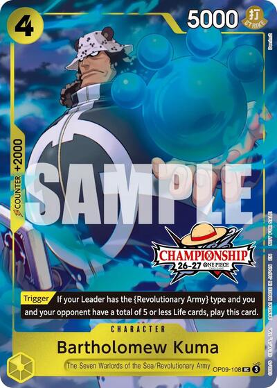 Bartholomew Kuma (CS 26-27 Celebration Pack) #OP09-108 One Piece Promotion Cards