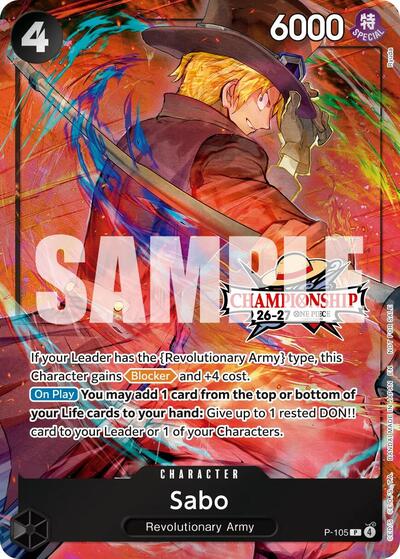 Sabo (CS 26-27 Celebration Pack) #P-105 One Piece Promotion Cards