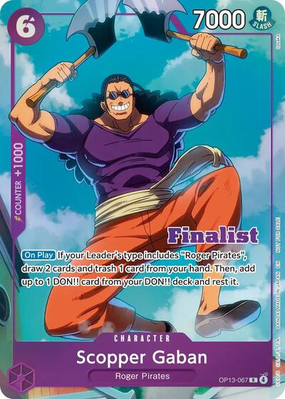Scopper Gaban (CS 26-27 Finalist Card Set Vol.1) #OP13-067 One Piece Promotion Cards