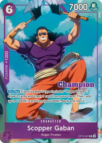 Scopper Gaban (CS 26-27 Winner Card Set Vol.1) #OP13-067 One Piece Promotion Cards