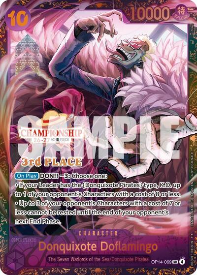 Donquixote Doflamingo (CS 26-27 3rd Place Trophy Card) #OP14-069 One Piece Promotion Cards