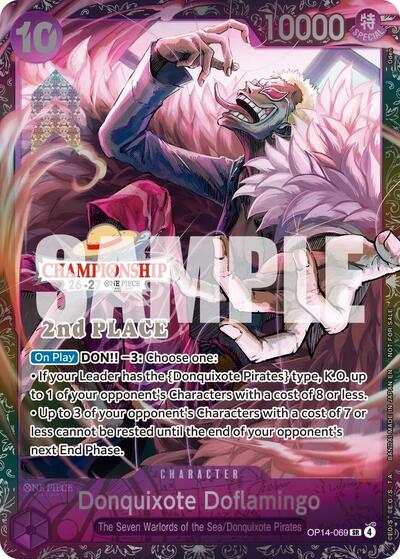 Donquixote Doflamingo (CS 26-27 2nd Place Trophy Card) #OP14-069 One Piece Promotion Cards