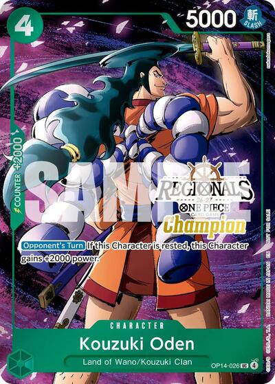 Kouzuki Oden (Regionals Champion Card Set 26-27 Vol.2) #OP14-026 One Piece Promotion Cards