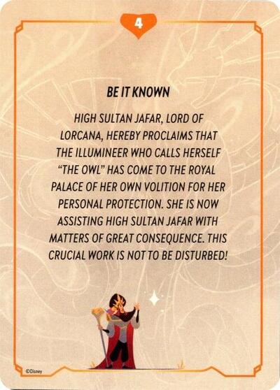 Reign of Jafar Lore Card (4 of 19) #promo Reign of Jafar