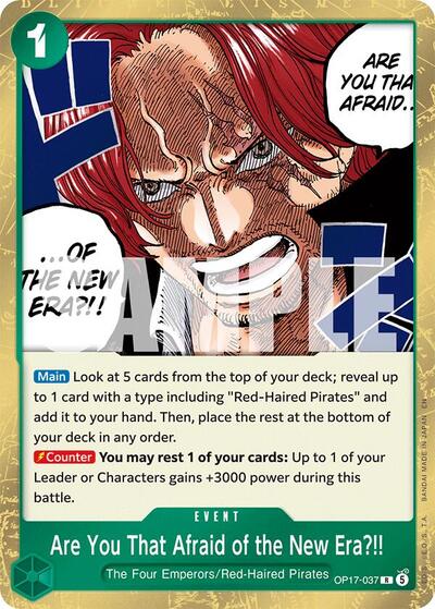 Are You That Afraid of the New Era?! #OP17-037 The World's Strongest Warriors