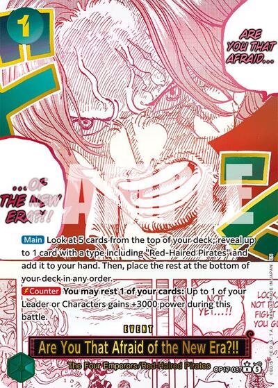 Are You That Afraid of the New Era?! (Alternate Art) #OP17-037 The World's Strongest Warriors