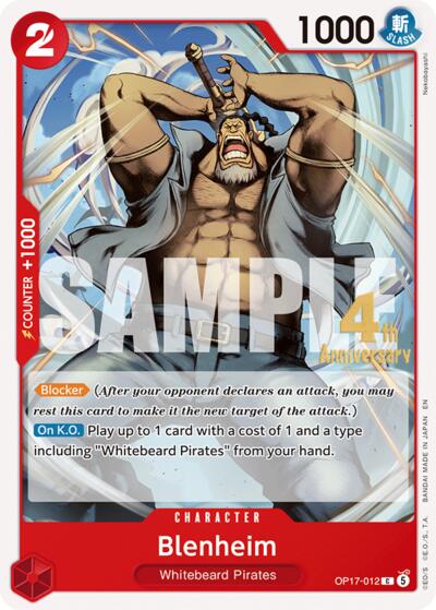 Blenheim #OP17-012 The World's Strongest Warriors Release Event Cards