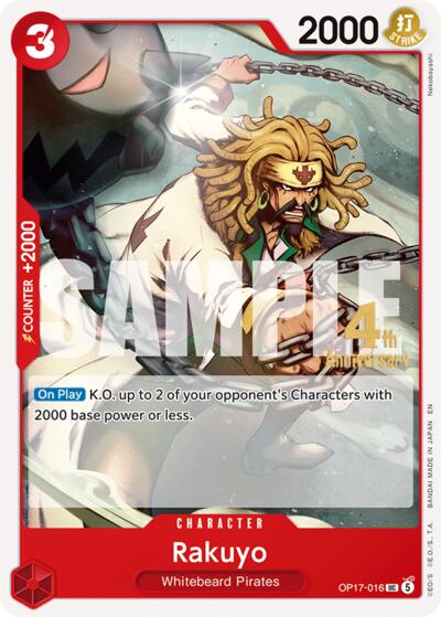Rakuyo #OP17-016 The World's Strongest Warriors Release Event Cards