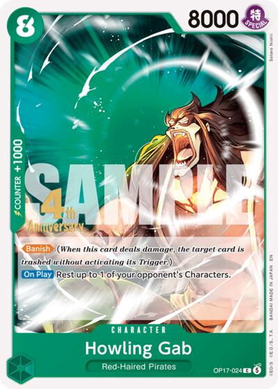 Howling Gab #OP17-024 The World's Strongest Warriors Release Event Cards