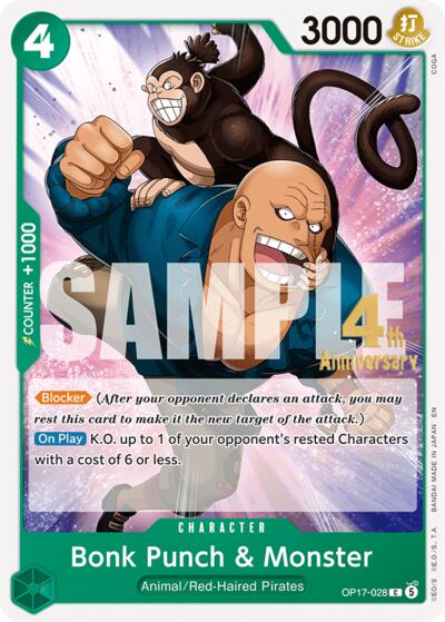 Bonk Punch & Monster #OP17-028 The World's Strongest Warriors Release Event Cards
