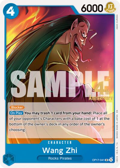 Wang Zhi #OP17-041 The World's Strongest Warriors Release Event Cards