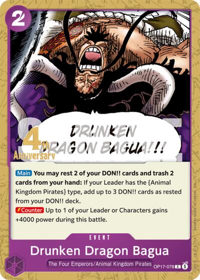 Drunken Dragon Bagua #OP17-078 The World's Strongest Warriors Release Event Cards