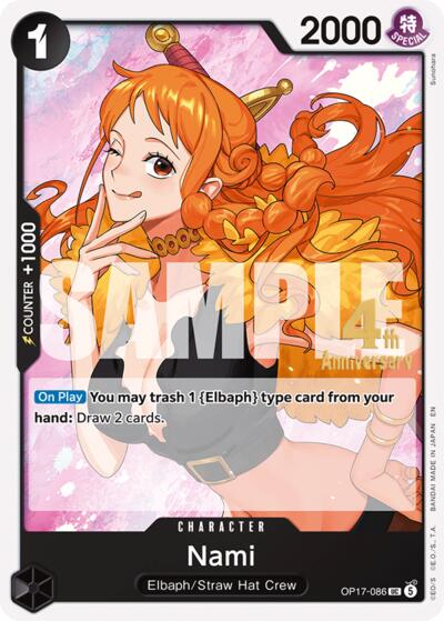 Nami #OP17-086 The World's Strongest Warriors Release Event Cards